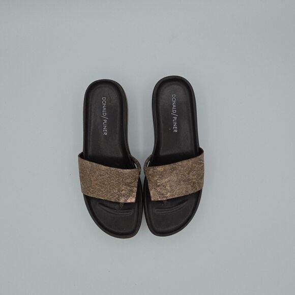 Donald Pliner Fifi Slide Platform Thong Sandal Brown with Bronze Size 6M EUC - Picture 5 of 9